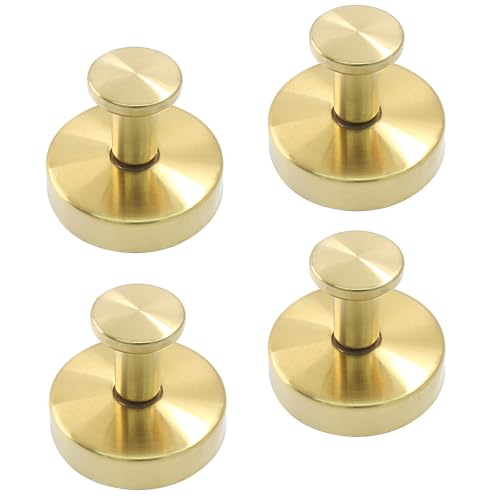 Gold Suction Cup Hooks - 4-Pack for Bathroom & Kitchen Use
