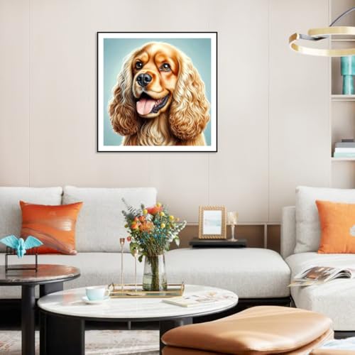 Anuver 5D Dog Diamond Painting Kit - 12x12 Inch Full Drill Art