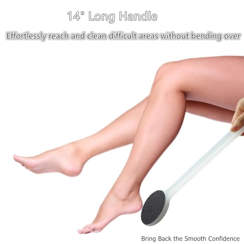 YIOYOODA 14" Long Handle Foot File & Callus Remover - Dual-Sided Pedicure Tool