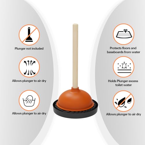 Dealsgogo 2-Piece Toilet Plunger Drip Tray & Quick-Dry Ventilation Mat