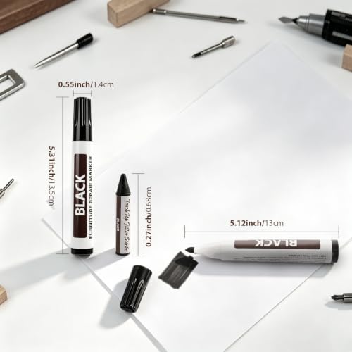 WEXLORQV 13-Piece Furniture Repair Kit with 6 Colors Touch-Up Markers