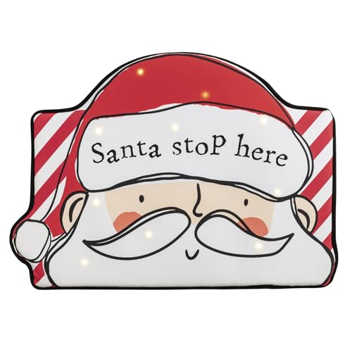 Christmas Light-Up Santa Doormat with Motion-Activated LED Lights - Festive Welcome Mat