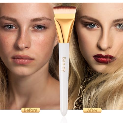 Banidy Flat Foundation Brush & Spatula for Liquid Makeup (2 Pack)