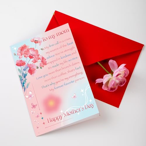 Happy Mother's Day Card with Envelope - 12x18 cm | Perfect for Mom