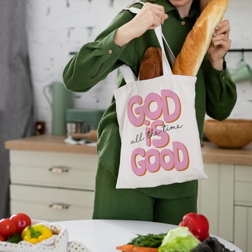 God Preppy Coquette Pink Tote Bag - Trendy Reusable Canvas Bag