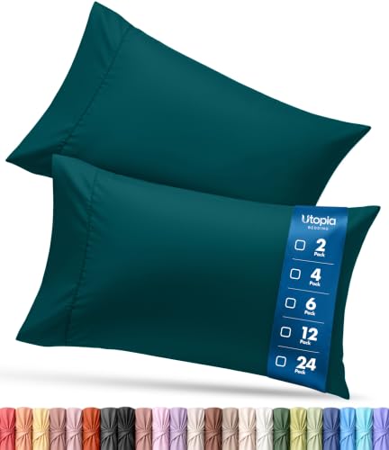 Teal Ultra Soft Standard Pillow Cases Set of 4 by Utopia Bedding