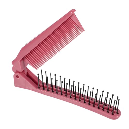 VOCOSTE Folding Hair Comb, Portable Travel Pocket Hair Brush, Dark Pink