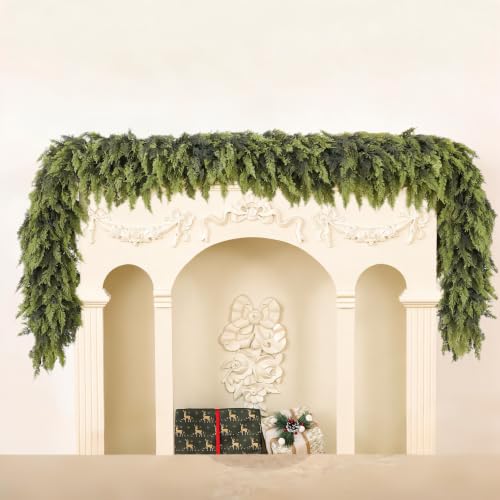 2-Pack 9FT Two-Tone Artificial Cedar Garland for Holiday Decor