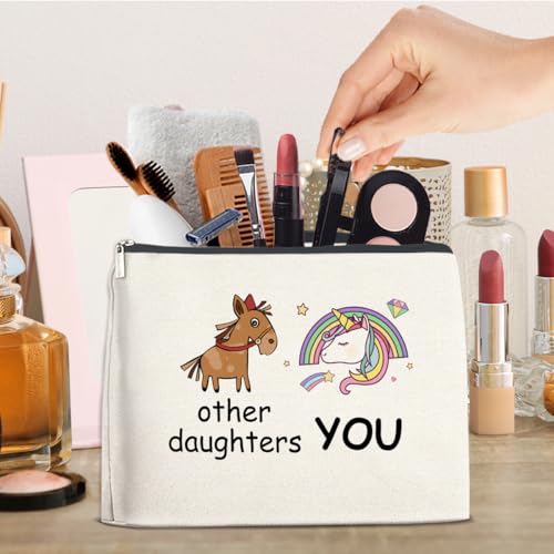 Funny Gifts for Daughter Makeup Bag Travel Toiletry Pouch