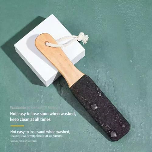 2-Pack Wooden Handle Pedicure Foot File & Pumice Stone Callus Remover