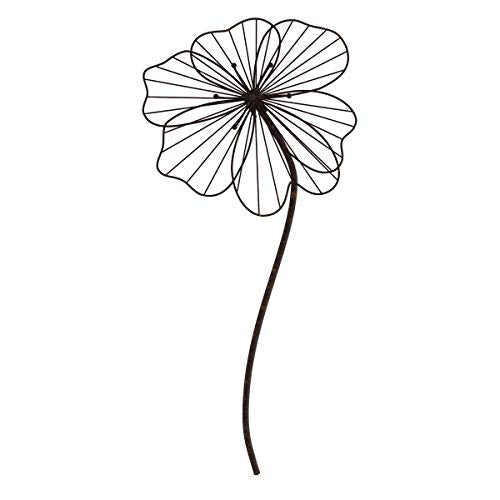 Wall Decor - Metal Layered Wire Flower Sculpture - Contemporary Hanging Accent for Living Room, Bedroom, Entryway, or Kitchen by Lavish Home (Brown)