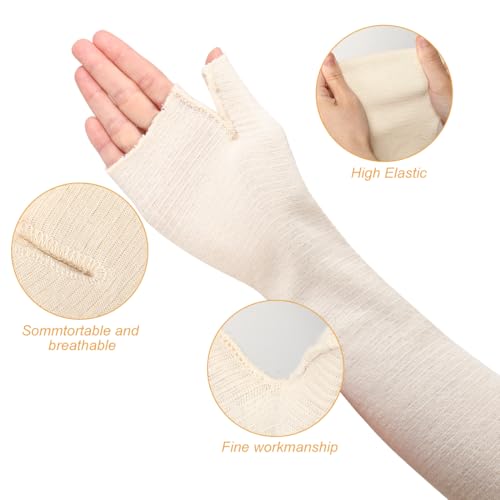 4 Pcs Hand Socks for Splint Elastic Stockinette Tubing Wrist and Thumb Spica Wrap Liner for Under Brace for Women Men (3.9 x 13.3 Inch)