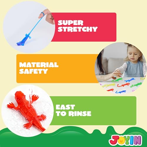 JOYIN 48 Pcs Sticky Lizards Party Favors for Kids