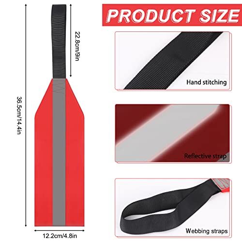 2 Pack High Visibility Safety Flag - Red Warning Flag with Reflective Strip for Canoes, Boats, Trucks, Trailers