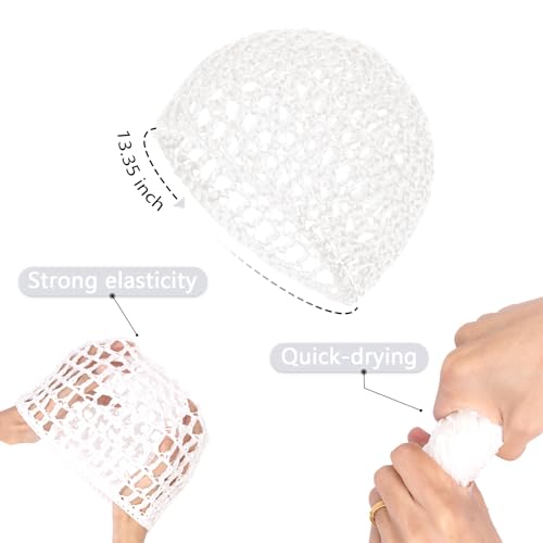 Mesh Crochet Hair Nets for Sleeping 2-Pack Breathable Sleep Cap