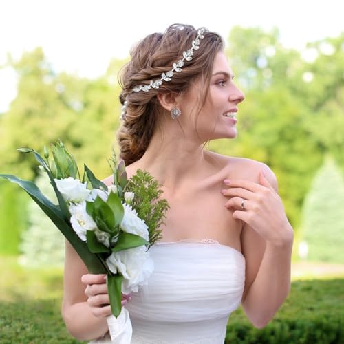 Jaciya Rhinestone Bridal Headband Silver Wedding Hair Accessory