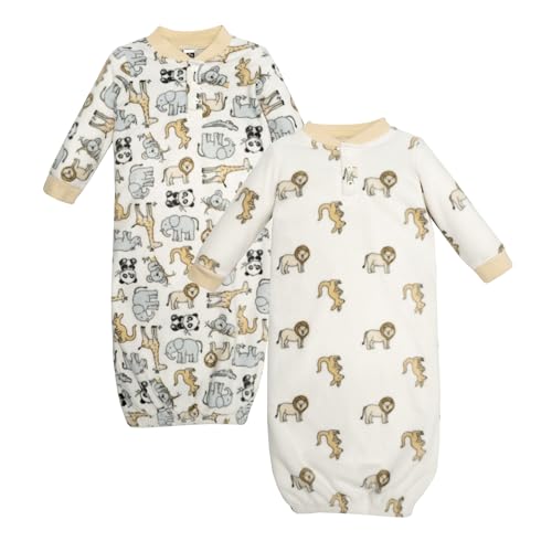 Hudson Baby Unisex Fleece Gowns for Preemie-Newborn - Soft & Cozy
