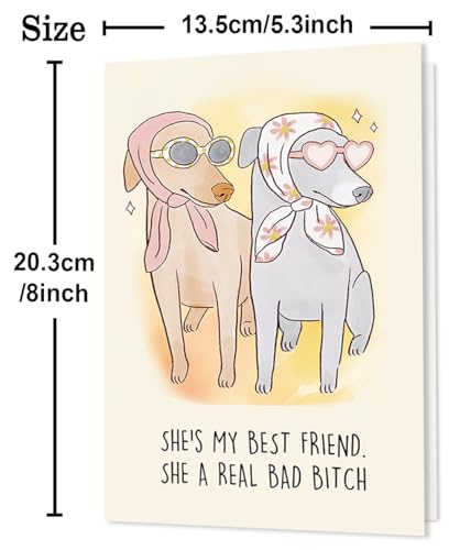 Beixian Funny Dog Birthday Card BX191 - Cute Gift for Women