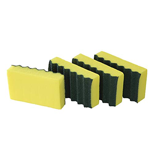 Heavy Duty Scrubbing Sponge Pack of 4 - Long Lasting Kitchen & Bathroom Cleaning Tool
