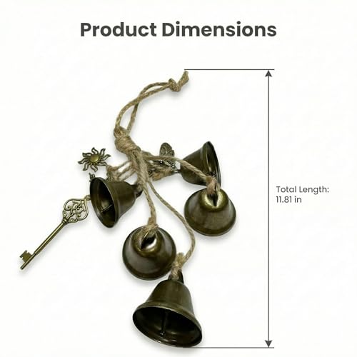 Handmade Brass Witch Bell for Door Knob Protection & Home Decor