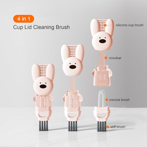 4-in-1 Multifunctional Cup Lid Cleaning Brush Set - 3 Pcs