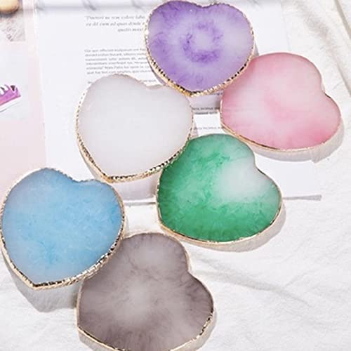 Resin Nail Art Palette and Polish Mixing Plate with Gold Edge