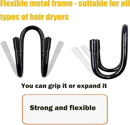 AUXPhome Universal Hair Dryer Wall Mount Holder - Adjustable Metal Rack