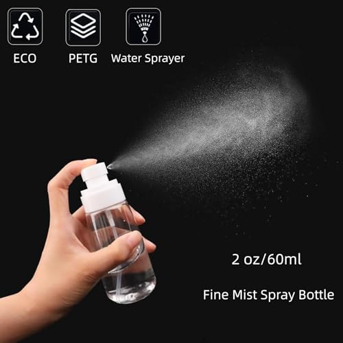 4 Pcs Mini Travel Spray Bottles 2oz 60ml Clear Refillable Containers