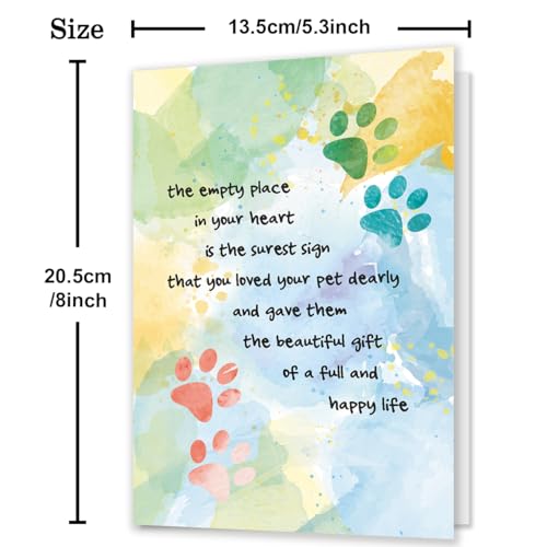 IDU Pet Sympathy Card for Dog & Cat Loss ZN144 with Envelope & Sticker