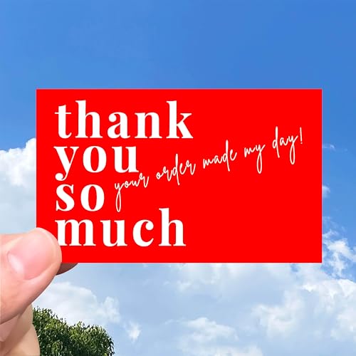Red Thank You Cards for Small Business - 2x3.5 Inch, Pack of 100