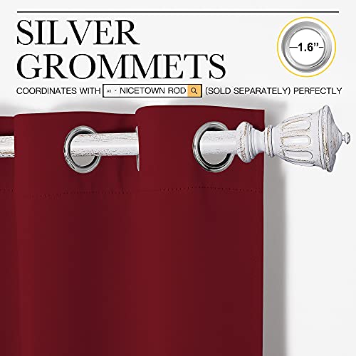 NICETOWN Burgundy Red Blackout Curtains, 55" x 90" (Pack of 2)
