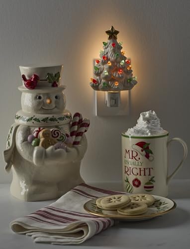 Lenox Treasured Traditions Tree Porcelain Night Light - Christmas Holiday Decor