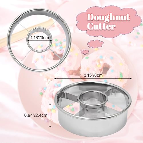Luomorgo 2-Pack Stainless Steel Donut Cutter - 3.15 Inch Baking Tool
