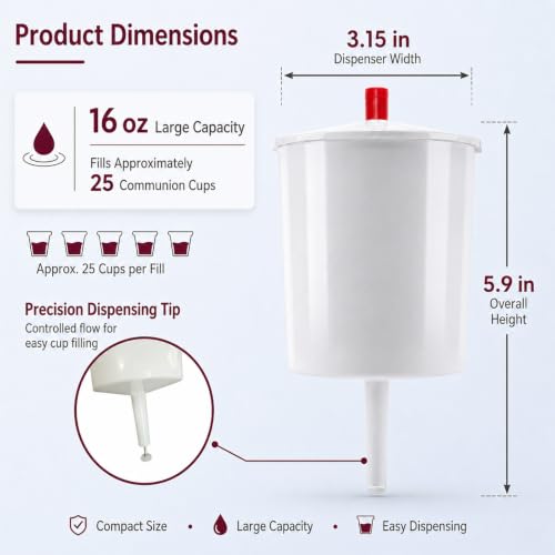 TALPGOD Communion Cup Dispenser with Button Release - 8 oz, Variation 1