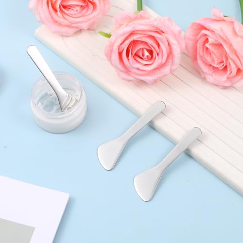 Mini Stainless Steel Makeup Spatulas - 3 Pack for Skincare