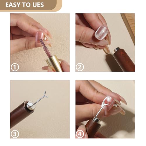 FSpronail 7-Piece Cat Eye Nail Magnet Tool Set with Wooden Handle
