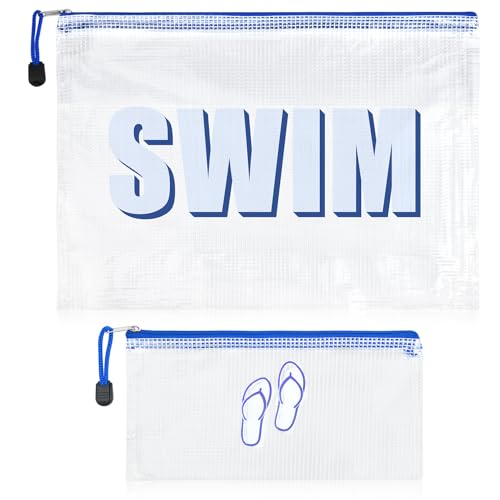SOIDRAM 2-Piece Clear Waterproof Swim Makeup Bag and Travel Toiletry Organizer Set