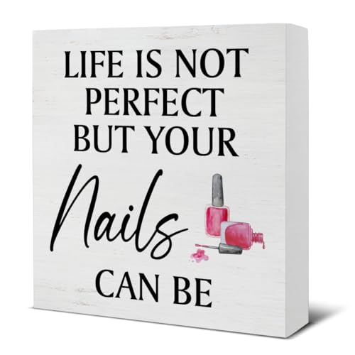 Nail Technician Gift - Rustic 5x5 Wooden Sign for Salon Decor