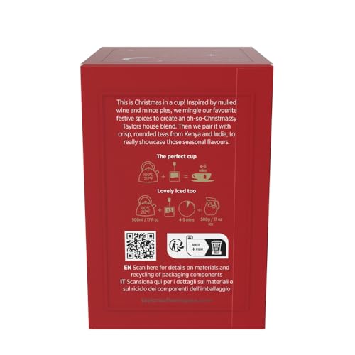 Taylors Of Harrogate Spiced Christmas Tea Bags 20 Count - Festive Lemon & Orange Blend - Holiday Gift Set