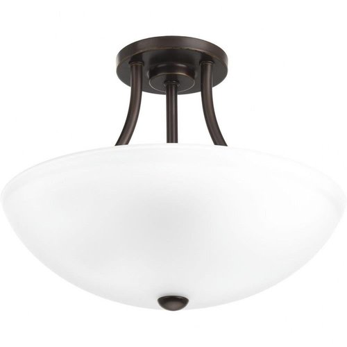 Progress Lighting P3748-20 2-100W Medium Base Semi-Flush Convertible, Antique Bronze