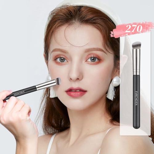 Angled Flat Concealer Brush Set 2Pcs Dense Under Eye Contour Brush