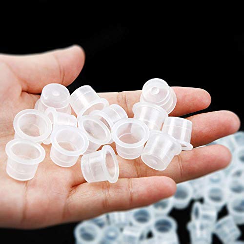DERSTRA 300PCS 14mm Medium Disposable Tattoo Ink Cups & Pigment Caps