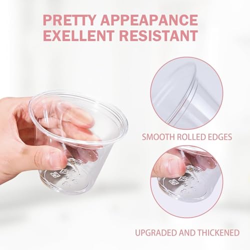 BYSNOW 100 Pack 9 oz Clear Disposable Plastic Cups - Food Safe