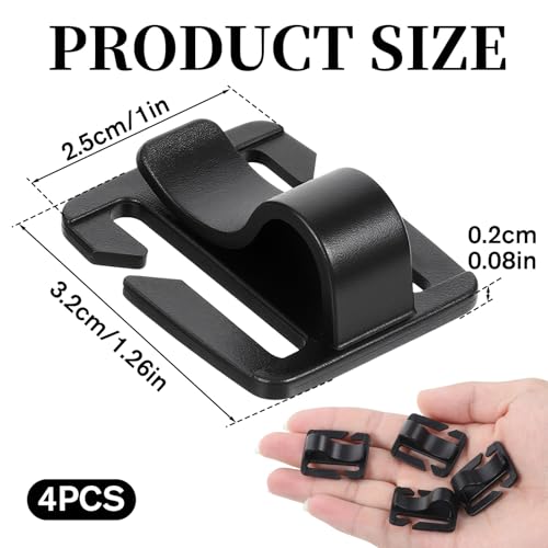 4 Pcs Hydration Tube Clips Black Water Bladder for Hydration Pack Bladder Drinking Tube Trap Strap Clip Pack Tubes Outdoor Backpack Clamp Hose Clip Camping and Hiking Accessories