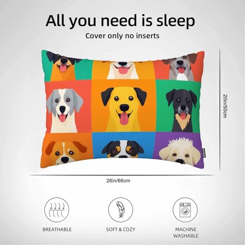 20" x 26" Funny Dog Pillow Case - Soft & Breathable Pillow Cover