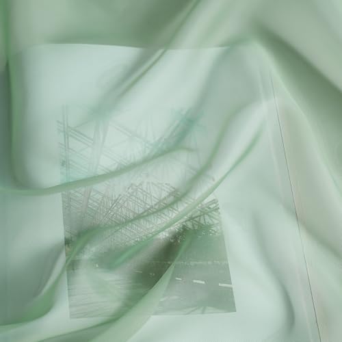 NICETOWN Sage Green Sheer Curtains - 63 Inch Rod Pocket Drapes