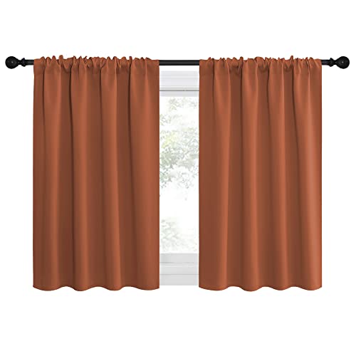 NICETOWN Burnt Orange Blackout Curtains, 42"W x 36"L, 2 Panels