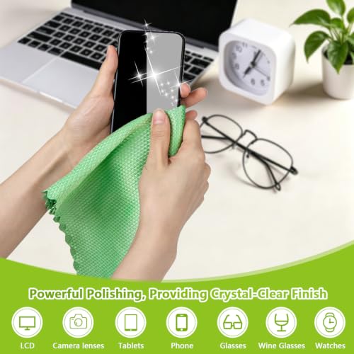 HOMEXCEL Multicolor Glass Cleaning Cloths - 6 Pack, Lint-Free Towels