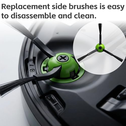 6 Pack Green Side Brushes for iRobot Roomba - Compatible Replacement