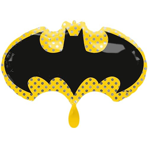 Batman Symbol 30-Inch Foil Balloon - Super-Shape Superhero Party Decor